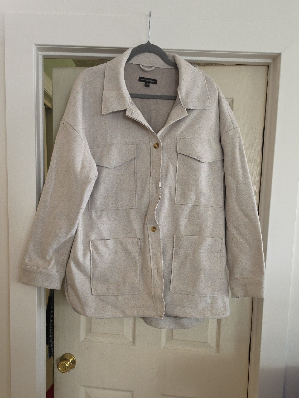 Banana Republic Cream Utility Shacket Jacket